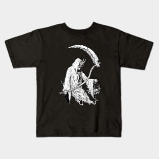 Grim reaper with skull in hand. Kids T-Shirt